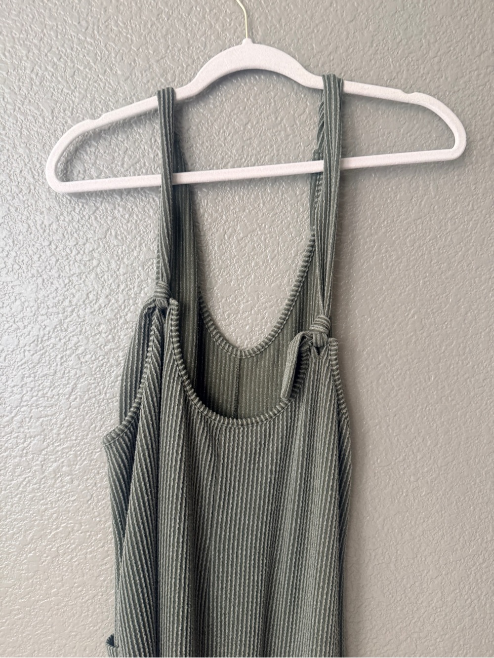 HEIMISH USA Olive Green Ribbed Knit Jumpsuit with Pockets - Picture 3 of 3
